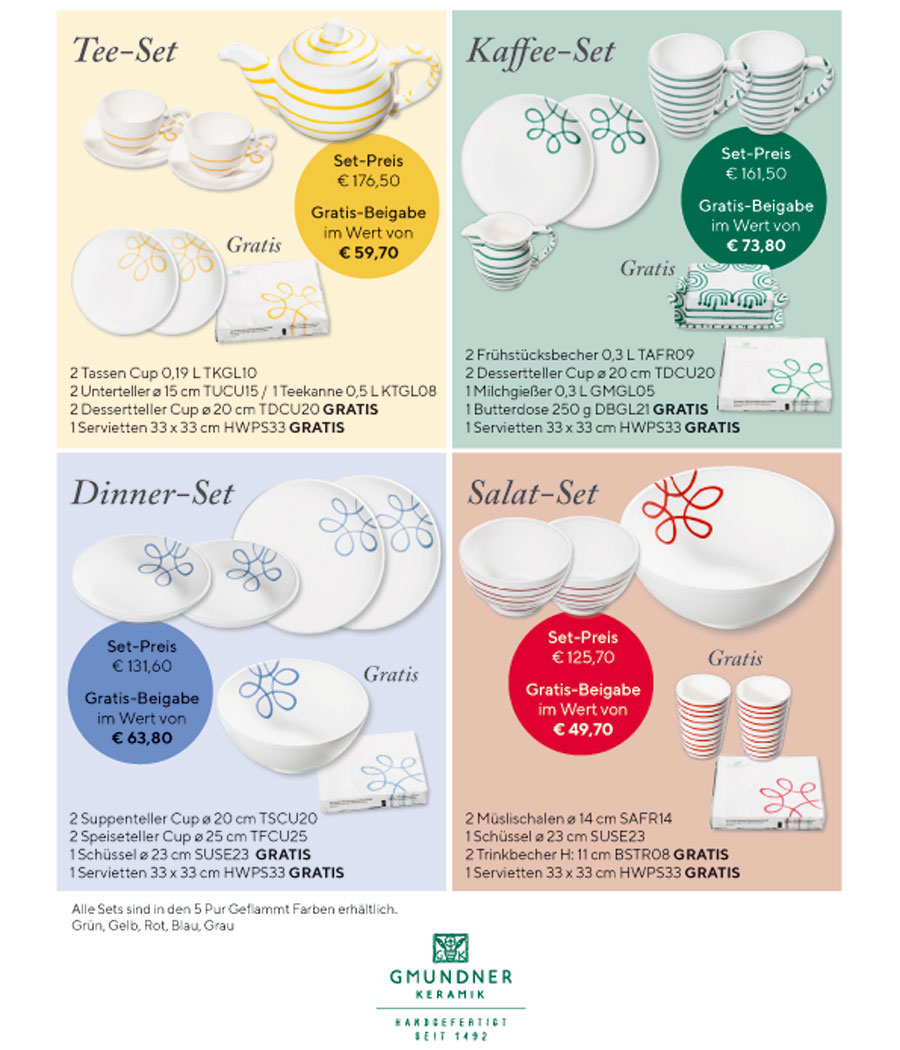 Starter Sets Gmundner Keramik